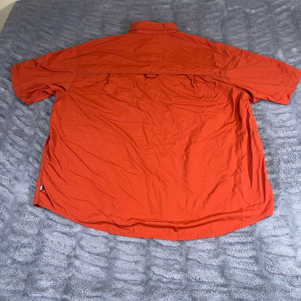 REI Sahara Men Large Burnt Orange Nylon Short Sleeve Vented Fishing Hiking Shirt - Picture 3 of 7